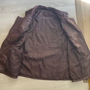 JouJou Burgundy Faux Leather Vest, Great Condition. Size XL